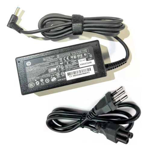 Cargador Hp Pavilion 250 255 G4 G5 G6 Punta Azul 65w 19.5v Negro