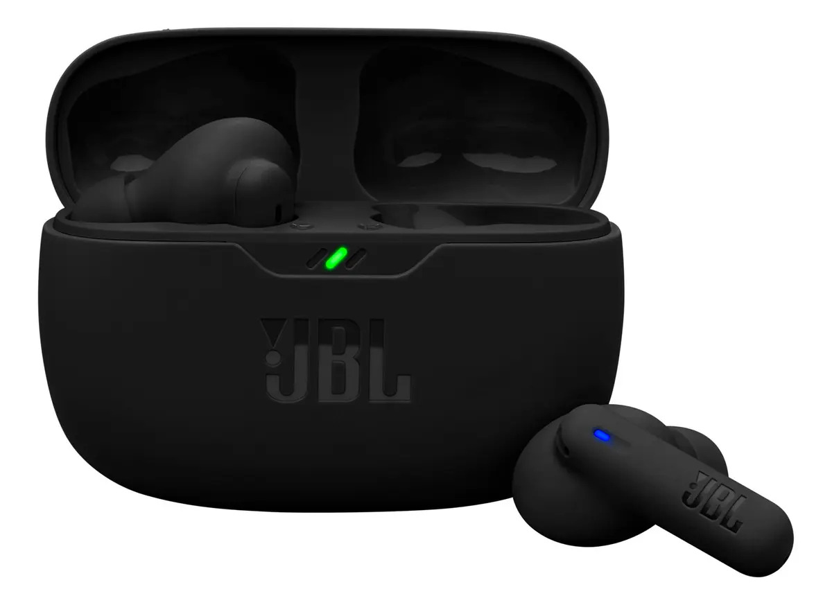 Audifonos Inalambricos JBL Vibe Beam 2 Bluetooth Cancelacion De Ruido ANC Bateria 40 Horas IP54 Manos Libres Color Negro