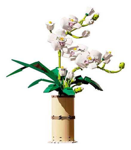Soku Flores Orquideas Blancas Bloques Construcción Decora Cantidad De Piezas 558