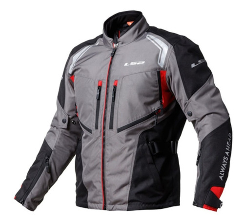 Campera Moto Cordura Ls2 Gallant Gris Protecciones Enduro Tr