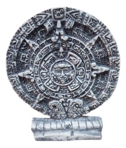 Figura Resina Para Acuario Calendario Azteca Chico 15.5x13cm
