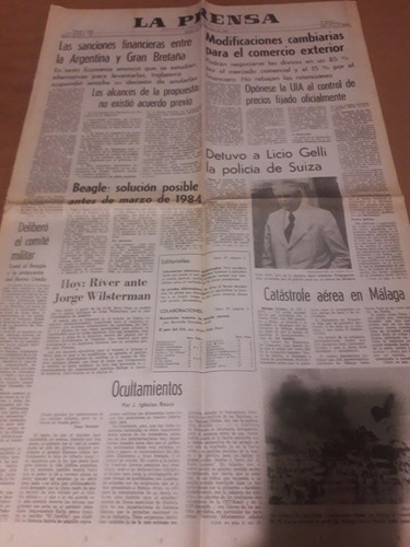 Diario La Prensa 14 09 1982 Beagle Malvinas Licio Gelli 