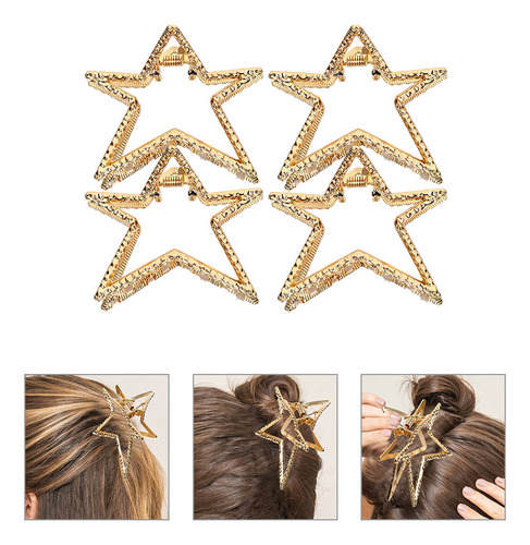 Rizadores De Pelo Con Forma De Estrella De Cinco Puntas, 4 U