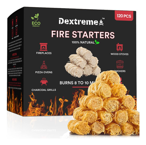 Dextreme Arrancador De Fuego (120 Piezas) Para Barbacoa, Fog