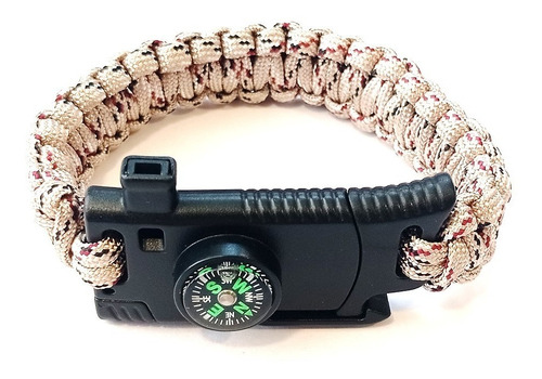 Pulsera Navaja Silbato Pedernal Paracord  Survival Camping