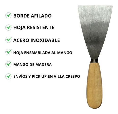 Espatulas X 6 Con Mango Madera Enduir Pintor