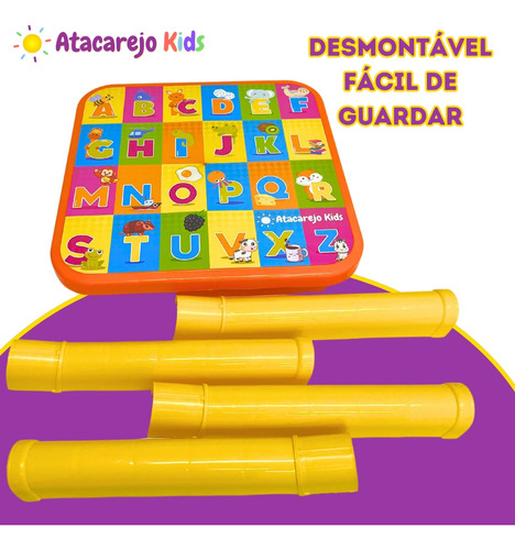 Mesinha Infantil Educativa Didática Alfabeto Com Cadeira