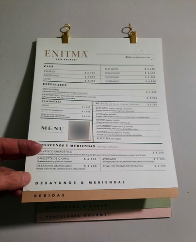 Diseño E Impresión De Menú Carta Restaurante, Bar, Cafetería