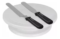 Comprar Plato Base Giratorio Base Pie Con 2 Espatulas Levys Bazar Alisador Escalon Y Recta 28cm Plastico Torta Reposteria Decoracion Cocina