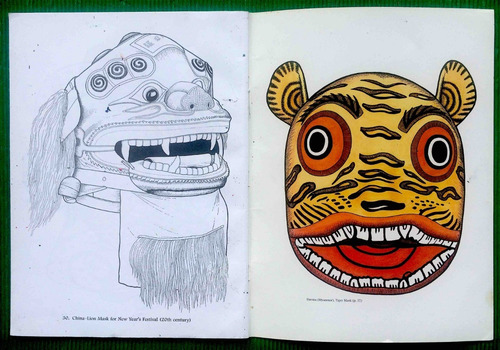 Mascaras Del Mundo Libro Para Colorear Masks Of The World