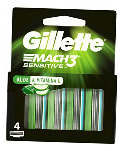 Gillette Mach3 Sensitive Cartucho De Repuesto Para