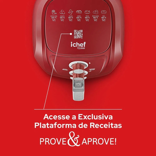 Fritadeira Airfryer Ichef Polishop Allspace Vermelho 110v