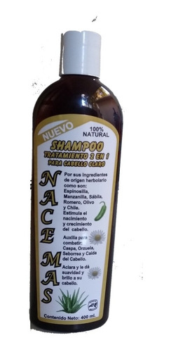 Pack Shampoo 2 Frascos De Nace Más  Cabello Claro 400ml