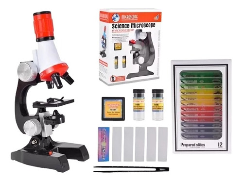 Microscopio Educativo Niños 100x-400x-1200x + 12 Muestras