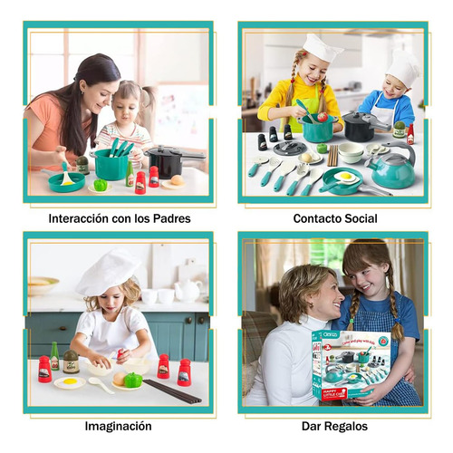 Cocina De Juguetes Para Niños 32 Accesorios Seguros 6 A 14 A
