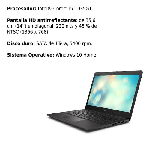 Imagen 5 de 8 de Portatil Hp 240 G8 I5-1035g1 4gb 1tb Led 14 Hd W10h