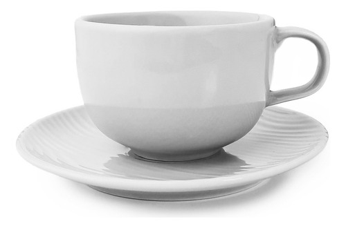 X 6 Combo Taza C/ Plato Café Germer Dunas 100 Ml Color Gris