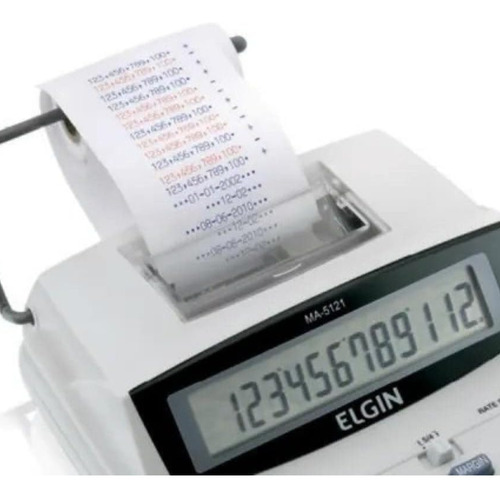 Calculadora De Mesa Com Bobina 12 Dígitos Ma-5121 Elgin Cor Branco