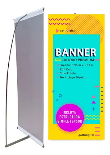 comprar Banner Publicitario Con Portabanner Simple Tensor 0,90x1,90