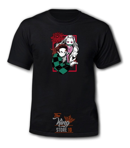 Polera Anime, Demon Slayer, Tanjiro Y Nezuko, Otaku, Dtf