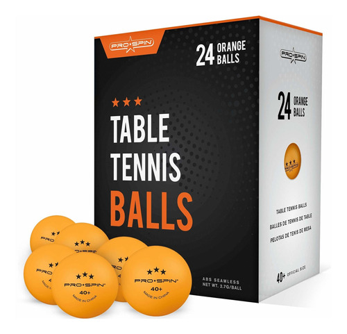 24 Pelotas De Ping Pong 3 Estrellas Pro Spin Naranjas