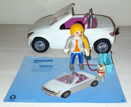 A Playmobil 5585 Auto De Paseo Con Mujer Y Perro Playlgh