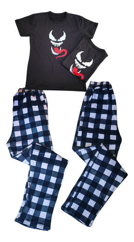 Set Pijama Pareja 2 Playeras Y 2 Pantalones Con Bolsasunital