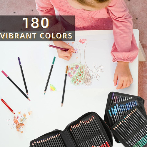 Imagen 4 de 8 de Set De 180 Lapices Profesionales Para Dibujo H & B + Estuche