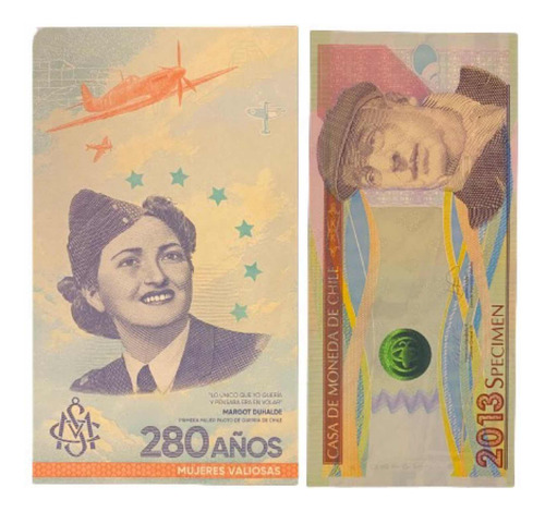 Set5 Billete E Impreso Conmemorativo Casa Moneda Chile