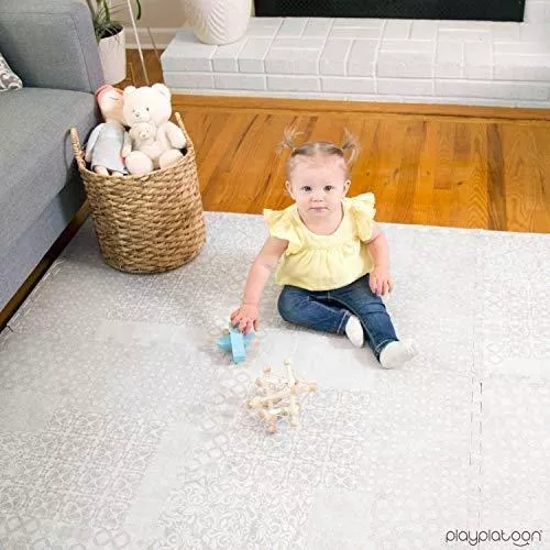 Alfombra de 9 piezas no tóxicas extra gruesas para juego y ejercicio de los  niños, cómoda y acolchada espuma para el piso, alfombra puzzle, 6