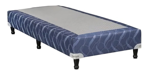 Base Somier Maxiking Espejo De Luna 80x190 1 Plaza Color Azul