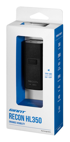 Luz Delantera Bicicleta Led Usb Giant Recon Hl350 Ipx7 Color Negro