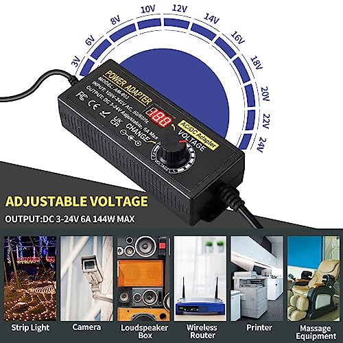 Adaptador De Energa Ajustable 144w Universal Con 14 Tips