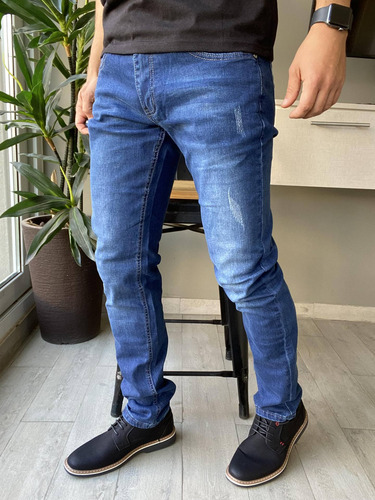 Imagen 2 de 7 de Jeans Hombre Elasticados Slim Azul