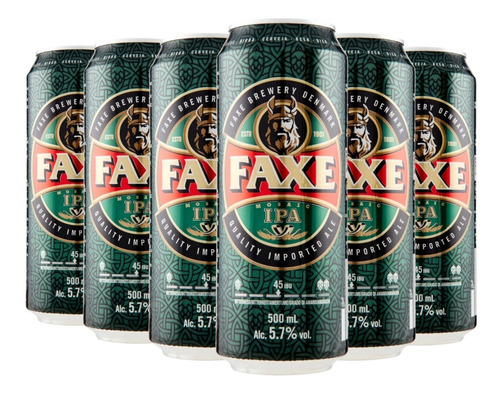 Imagen 1 de 10 de Cerveza Faxe Ipa Pack X 6 Latas X 500ml. - Dinamarca
