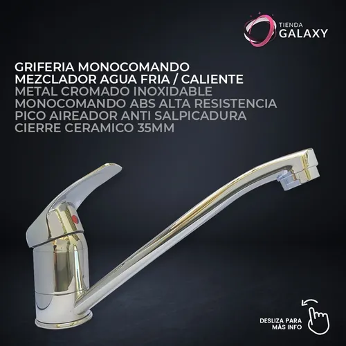Canilla Griferia Monocomando Cocina Mesada Pico Largo MercadoLibre