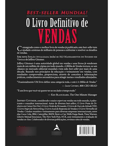 A Bíblia De Vendas, De Jeffrey Gitomer. Editora Alta Books, Capa Mole, Edição 2 Em Português, 2023