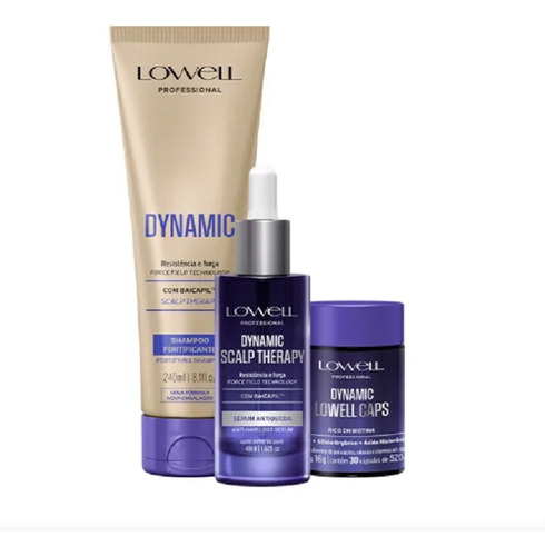 1507lw-kit Dynamic Lowell Shampoo+serum+caps (3 Produtos)
