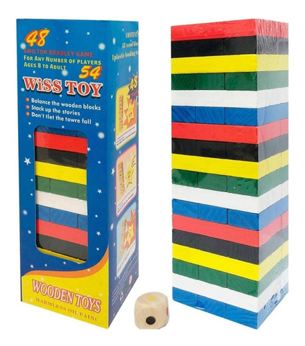 Jenga Colores 54 Piezas Juego Educativo Yenga / Lhua Store