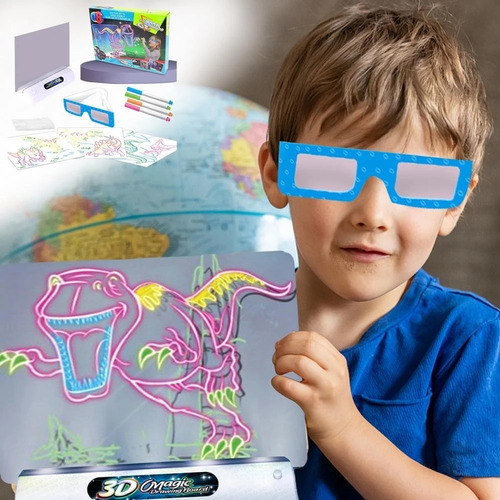 Tablero De Dibujo Fluorescente 3d Luminoso Para Niños