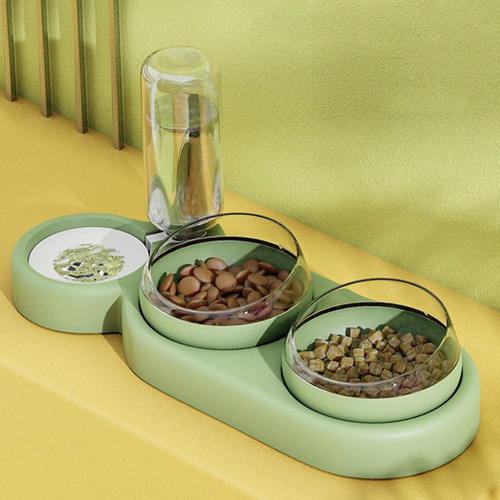 Botella De Agua Automática, Platos De Comida Para Gatos, Cue