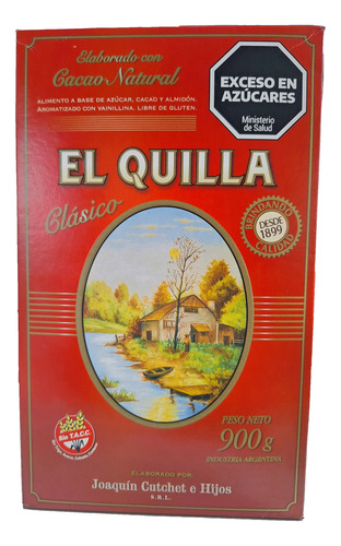 Cacao El Quilla X 900 Gr Sin Tacc Celiacos Cacao Santa Fe