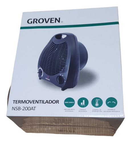 Termoventilador Groven Nsb-200at 2000w2 Niveles Negro 