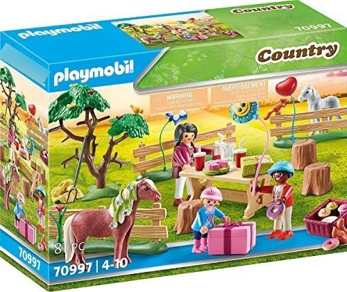 Fiesta De Cumpleaños De La Granja De Ponis De Playmobil