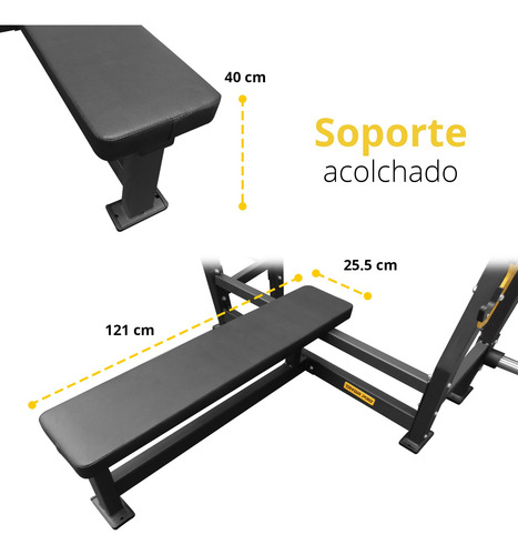 Pres Para Pecho Con Banco Plano Negro Tayga
