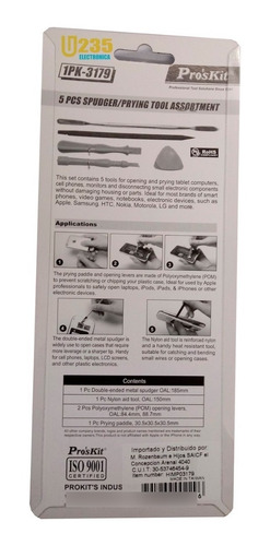 Imagen 2 de 3 de Kit Abrir Celulares Set 5 Herramientas Proskit 1pk-3179 Púa Palanca
