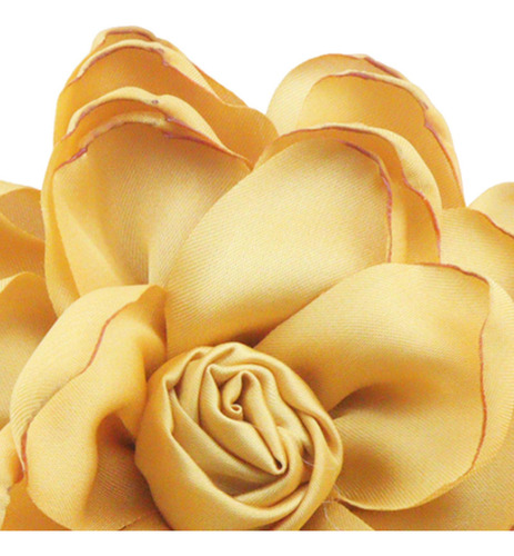 Tecido De Cetim Rosa Flor Grandes Broches Lapela Pinos Ouro