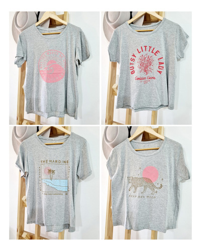 Pack 10 Remeras Algodon Surtidas Estampadas Mujer