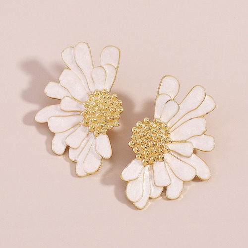 Pendientes De Tuerca Con Forma De Flor Bohemio Para Mujer, J