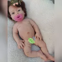 BEBÊ REBORN DE SILICONE MENINA BIA MEGA REALISTA MAMA E FAZ XIXI